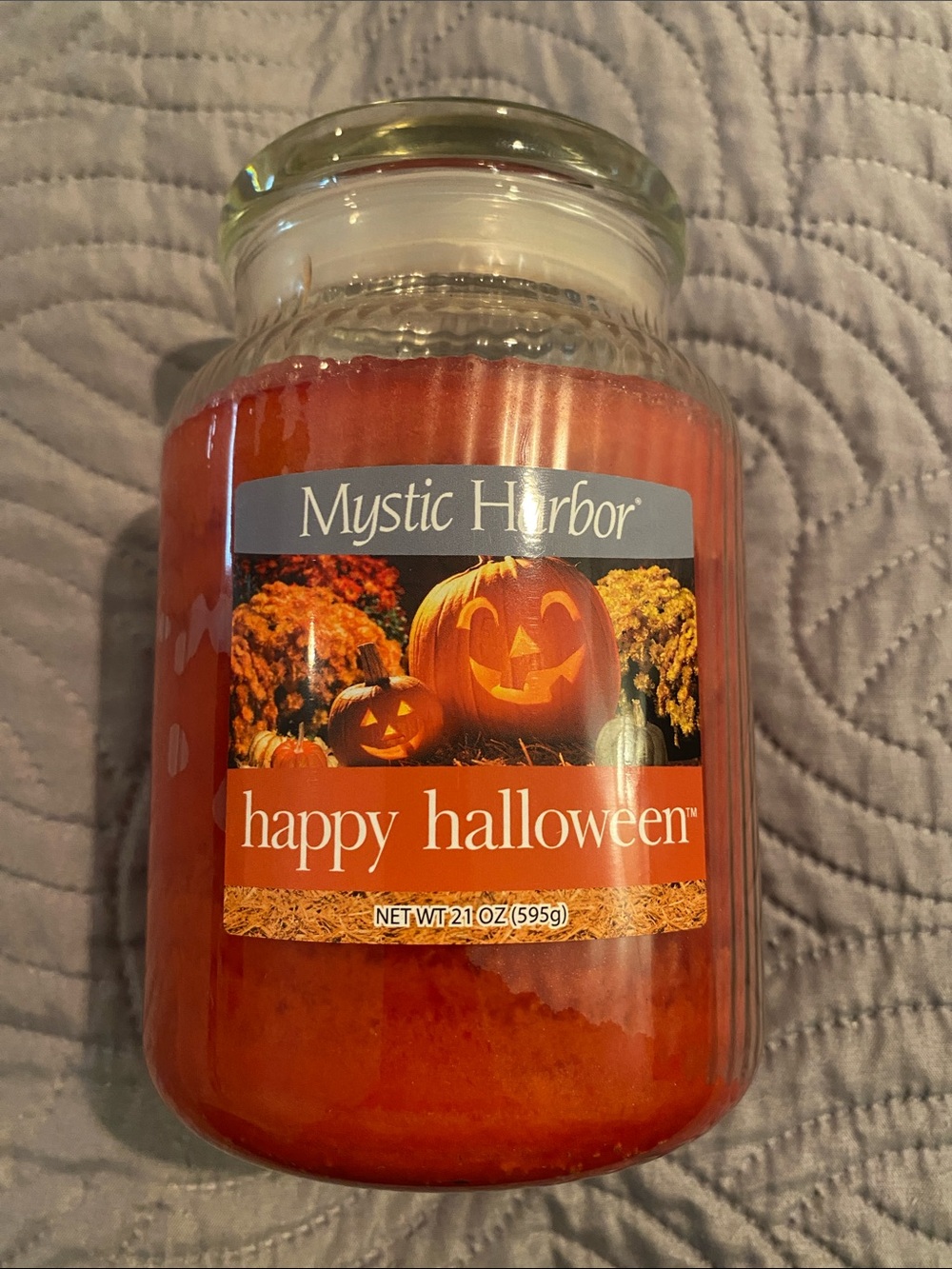 Happy Halloween Orange Jar Candle